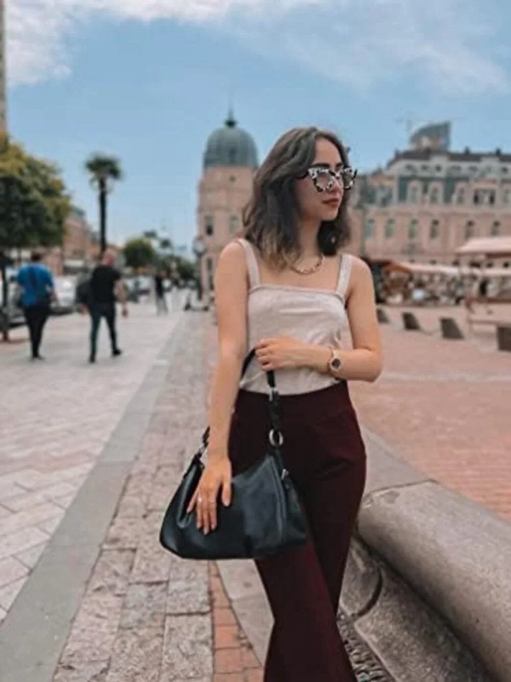 Stylish Leather Hobo Shoulder Bag for Women - Chic Top-Handle Handbag
